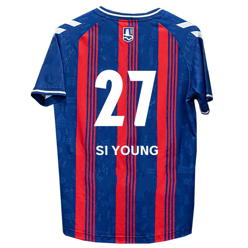 Danxen Hombre Camiseta Si-Young Lee #27 Azul Rojo Blanco 1ª Equipación 2026/27 La Camisa México