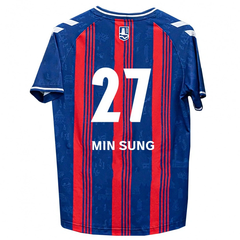 Danxen Hombre Camiseta Min-Sung Kang #27 Azul Rojo Blanco 1ª Equipación 2026/27 La Camisa México