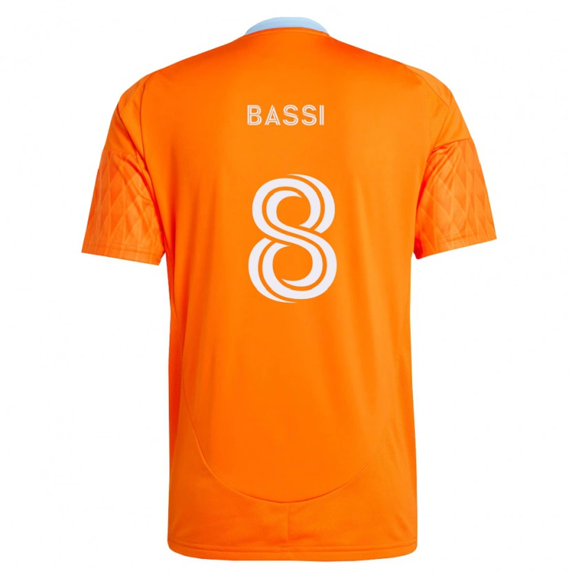 Danxen Hombre Camiseta Amine Bassi #8 Naranja Blanco 1ª Equipación 2026/27 La Camisa México