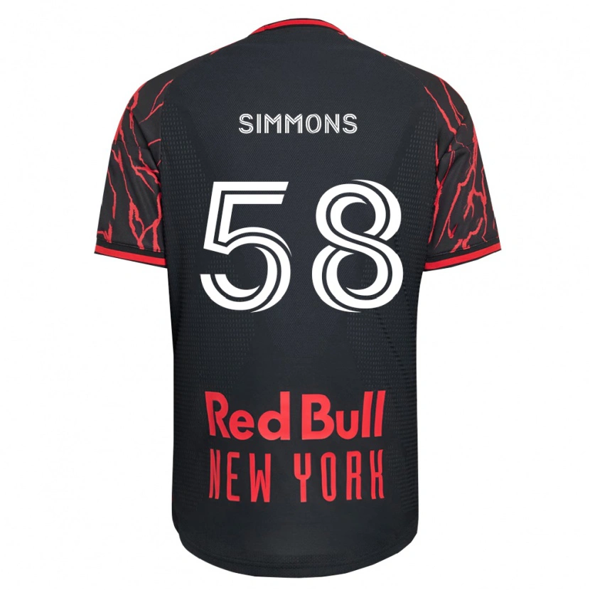 Danxen Hombre Camiseta Caleb Simmons #58 Rojo Negro Blanco 1ª Equipación 2026/27 La Camisa México