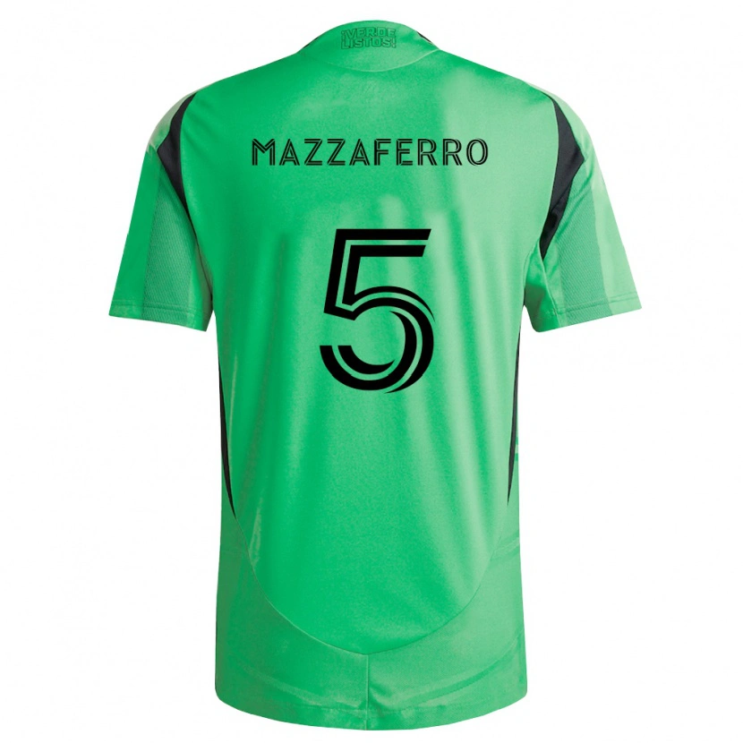 Danxen Hombre Camiseta Salvatore Mazzaferro #5 Verde Esmeralda Negro 1ª Equipación 2026/27 La Camisa México