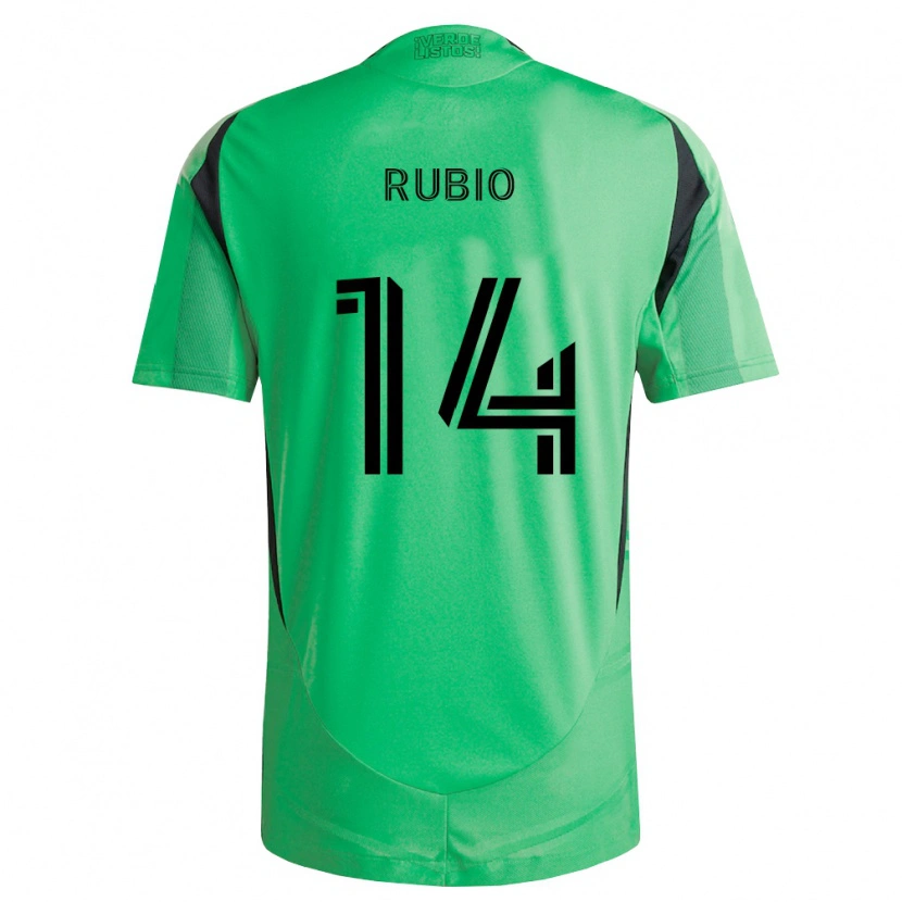 Danxen Hombre Camiseta Diego Rubio #14 Verde Esmeralda Negro 1ª Equipación 2026/27 La Camisa México