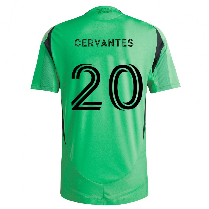 Danxen Hombre Camiseta Aaron Cervantes #20 Verde Esmeralda Negro 1ª Equipación 2026/27 La Camisa México