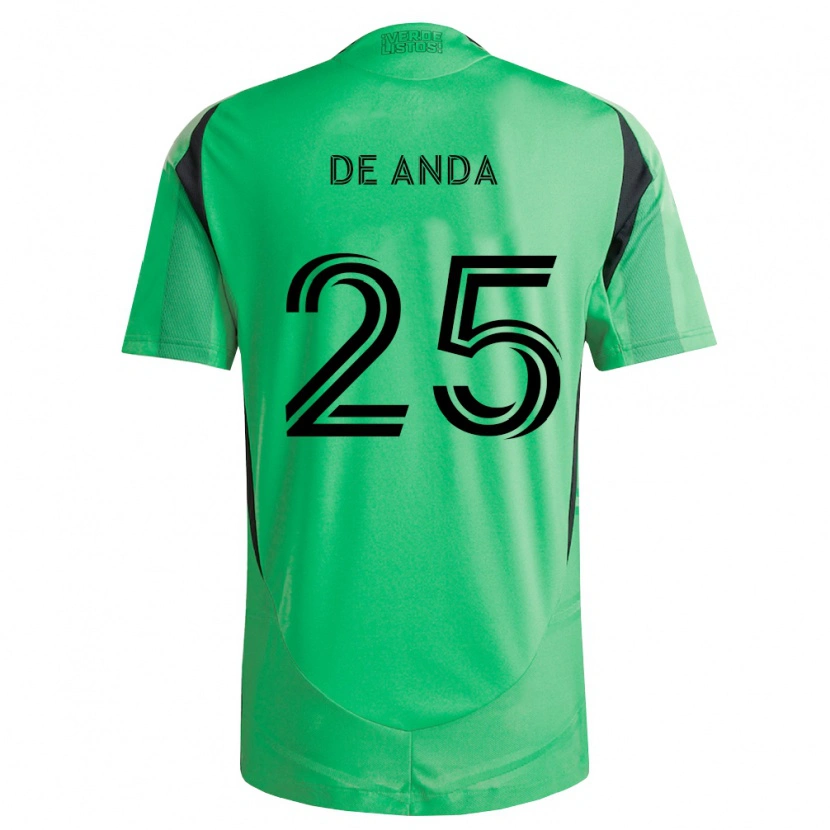 Danxen Hombre Camiseta Anthony De Anda #25 Verde Esmeralda Negro 1ª Equipación 2026/27 La Camisa México