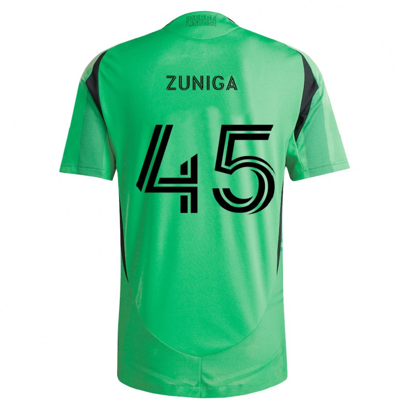 Danxen Hombre Camiseta Abner Zuñiga #45 Verde Esmeralda Negro 1ª Equipación 2026/27 La Camisa México