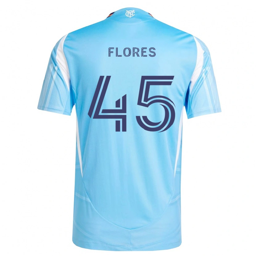 Danxen Hombre Camiseta Brian Flores #45 Azul Cielo Blanco 1ª Equipación 2026/27 La Camisa México