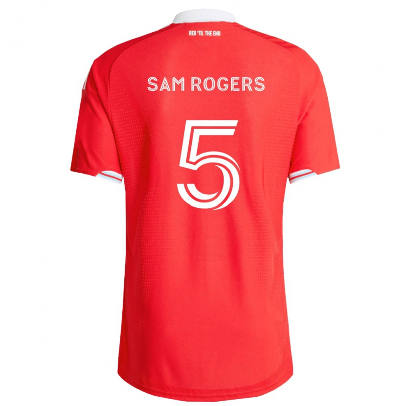 Danxen Hombre Camiseta Sam Rogers #5 Rojo Azul Profundo Blanco 1ª Equipación 2026/27 La Camisa México
