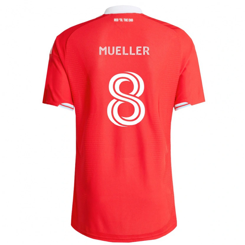 Danxen Hombre Camiseta Chris Mueller #8 Rojo Azul Profundo Blanco 1ª Equipación 2026/27 La Camisa México