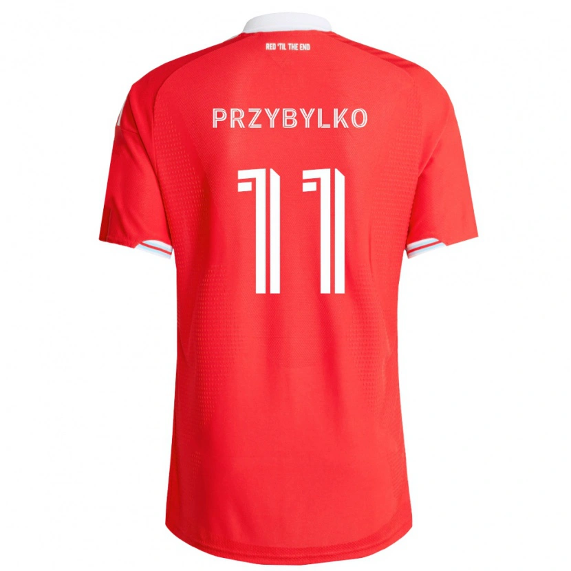 Danxen Hombre Camiseta Kacper Przybylko #11 Rojo Azul Profundo Blanco 1ª Equipación 2026/27 La Camisa México