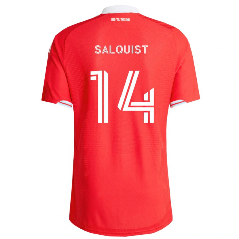 Danxen Hombre Camiseta Tobias Salquist #14 Rojo Azul Profundo Blanco 1ª Equipación 2026/27 La Camisa México