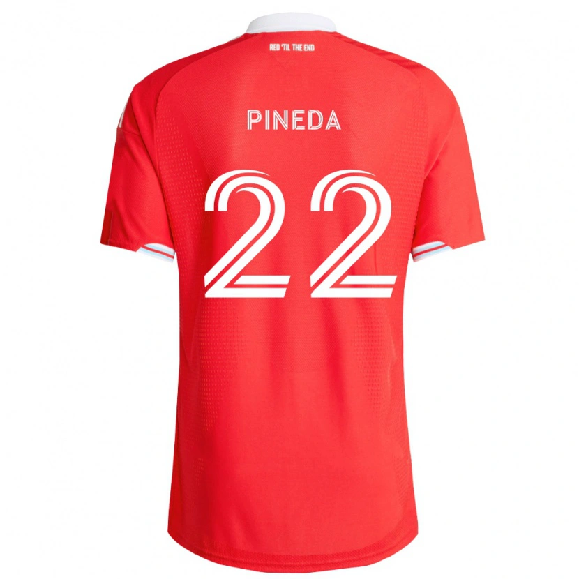 Danxen Hombre Camiseta Mauricio Pineda #22 Rojo Azul Profundo Blanco 1ª Equipación 2026/27 La Camisa México