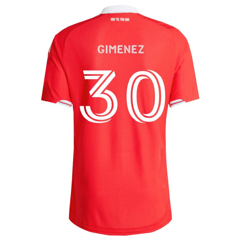 Danxen Hombre Camiseta Gastón Giménez #30 Rojo Azul Profundo Blanco 1ª Equipación 2026/27 La Camisa México