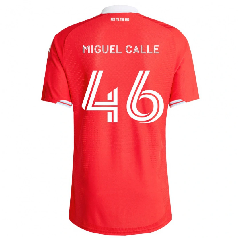 Danxen Hombre Camiseta Juan Miguel Calle #46 Rojo Azul Profundo Blanco 1ª Equipación 2026/27 La Camisa México