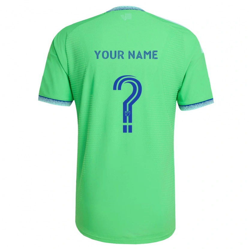 Danxen Hombre Camiseta Su Nombre #0 Verde Azul Claro 1ª Equipación 2026/27 La Camisa México
