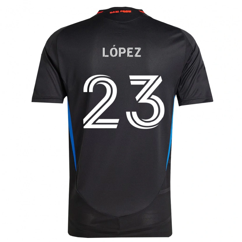 Danxen Hombre Camiseta Hernán López #23 Azul Blanco Negro 1ª Equipación 2026/27 La Camisa México