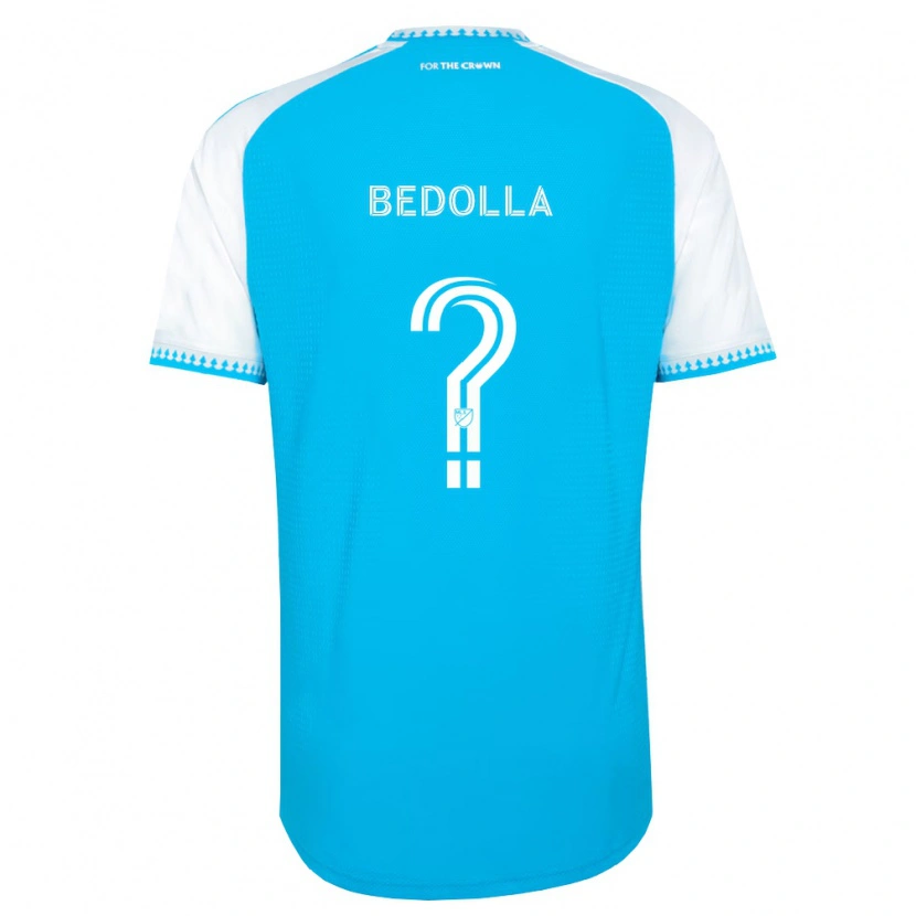 Danxen Hombre Camiseta Brando Bedolla #0 Azul Cielo Blanco Negro 1ª Equipación 2026/27 La Camisa México