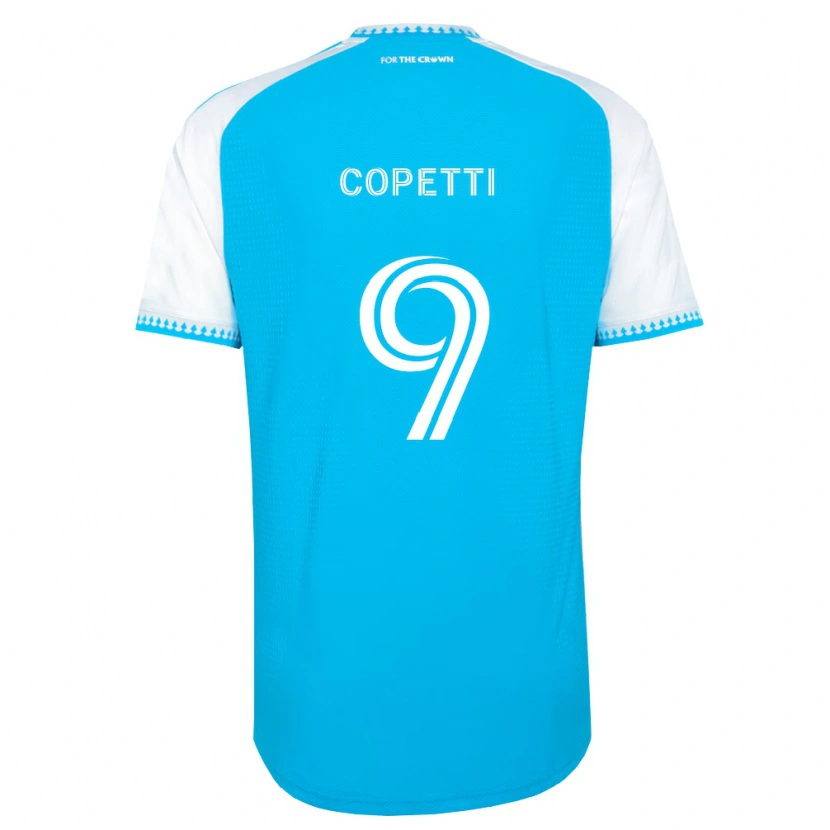 Danxen Hombre Camiseta Enzo Copetti #9 Azul Cielo Blanco Negro 1ª Equipación 2026/27 La Camisa México