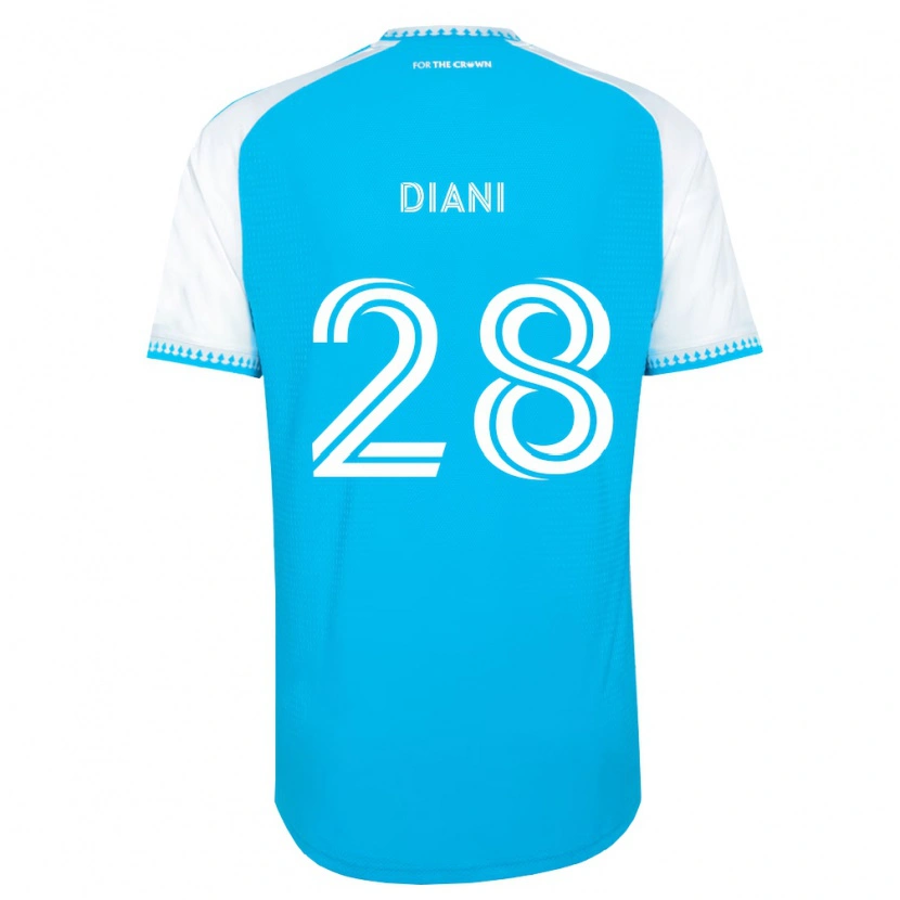 Danxen Hombre Camiseta Djibril Diani #28 Azul Cielo Blanco Negro 1ª Equipación 2026/27 La Camisa México