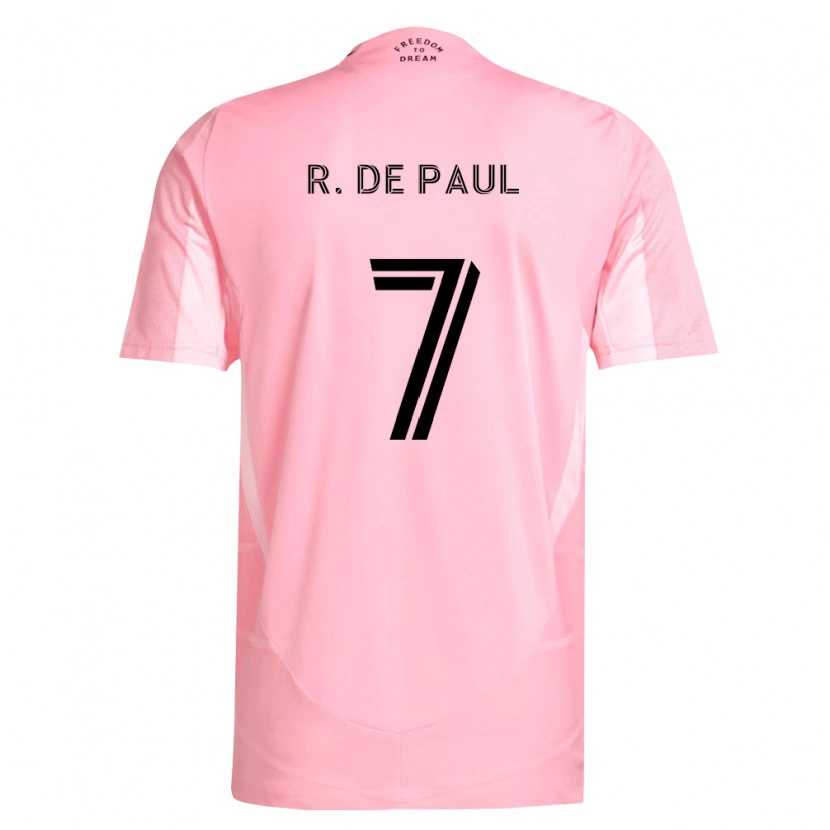 Danxen Hombre Camiseta Rodrigo De Paul #7 Rosa Negro 1ª Equipación 2026/27 La Camisa México
