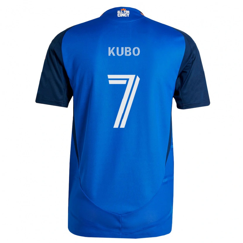 Danxen Hombre Camiseta Yuya Kubo #7 Azul Real Naranja 1ª Equipación 2026/27 La Camisa México