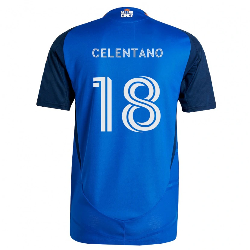 Danxen Hombre Camiseta Roman Celentano #18 Azul Real Naranja 1ª Equipación 2026/27 La Camisa México