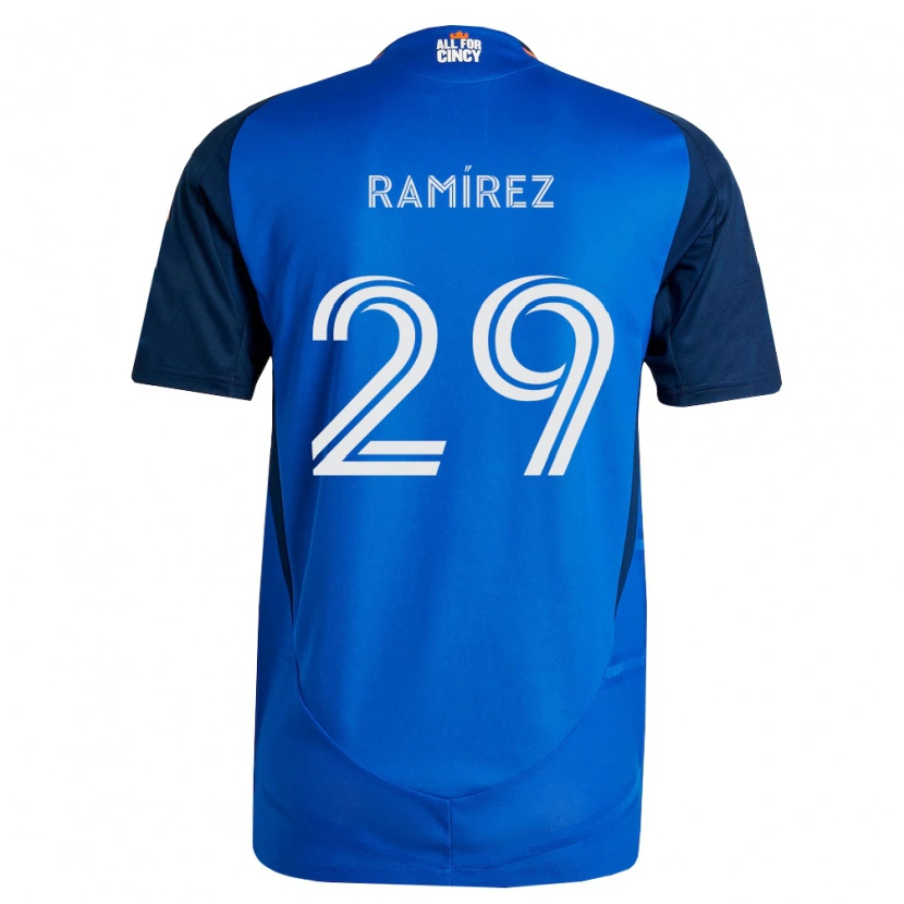 Danxen Hombre Camiseta Bryan Ramírez #29 Azul Real Naranja 1ª Equipación 2026/27 La Camisa México