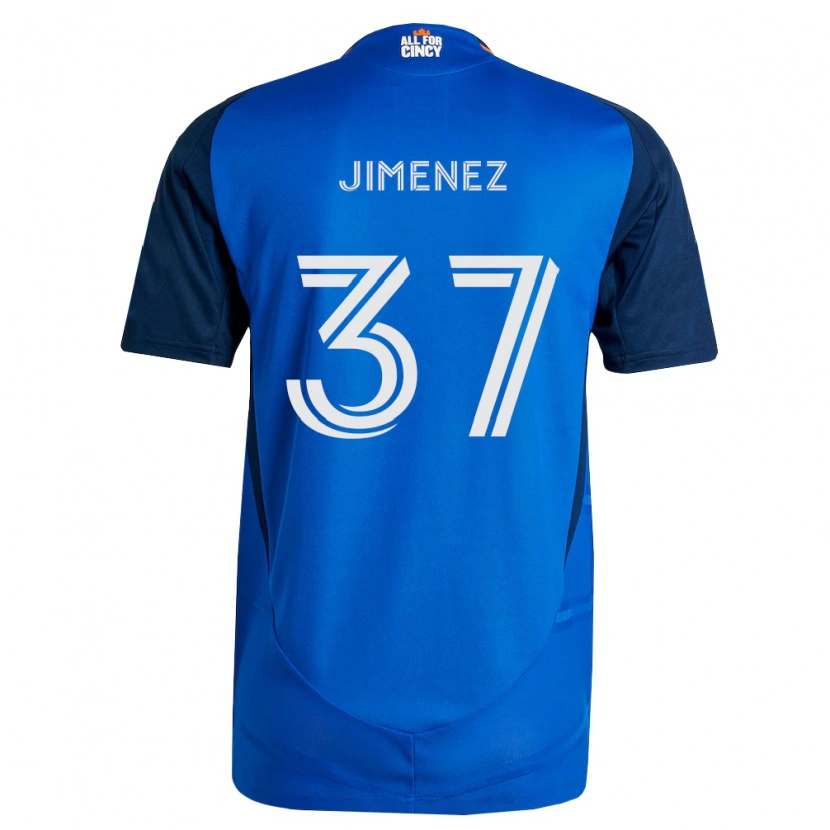 Danxen Hombre Camiseta Stiven Jimenez #37 Azul Real Naranja 1ª Equipación 2026/27 La Camisa México