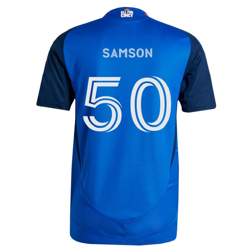 Danxen Hombre Camiseta Félix Samson #50 Azul Real Naranja 1ª Equipación 2026/27 La Camisa México