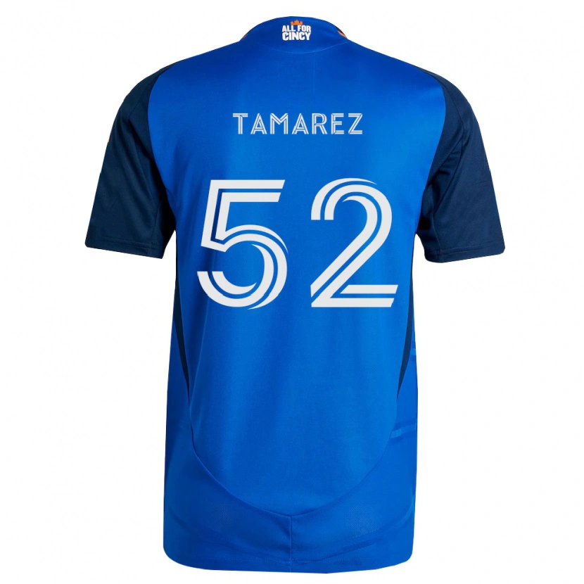 Danxen Hombre Camiseta Lucas Tamarez #52 Azul Real Naranja 1ª Equipación 2026/27 La Camisa México