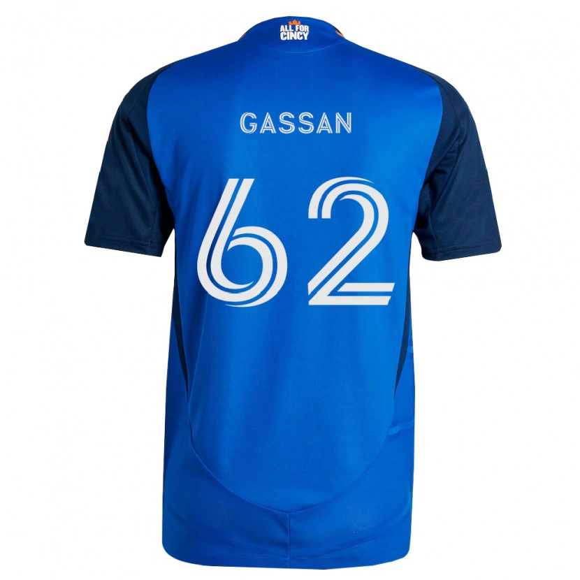 Danxen Hombre Camiseta Noah Gassan #62 Azul Real Naranja 1ª Equipación 2026/27 La Camisa México
