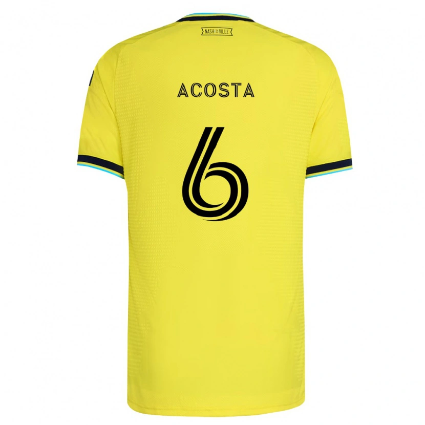 Danxen Hombre Camiseta Bryan Acosta #6 Amarillo Brillante Azul Marino 1ª Equipación 2026/27 La Camisa México