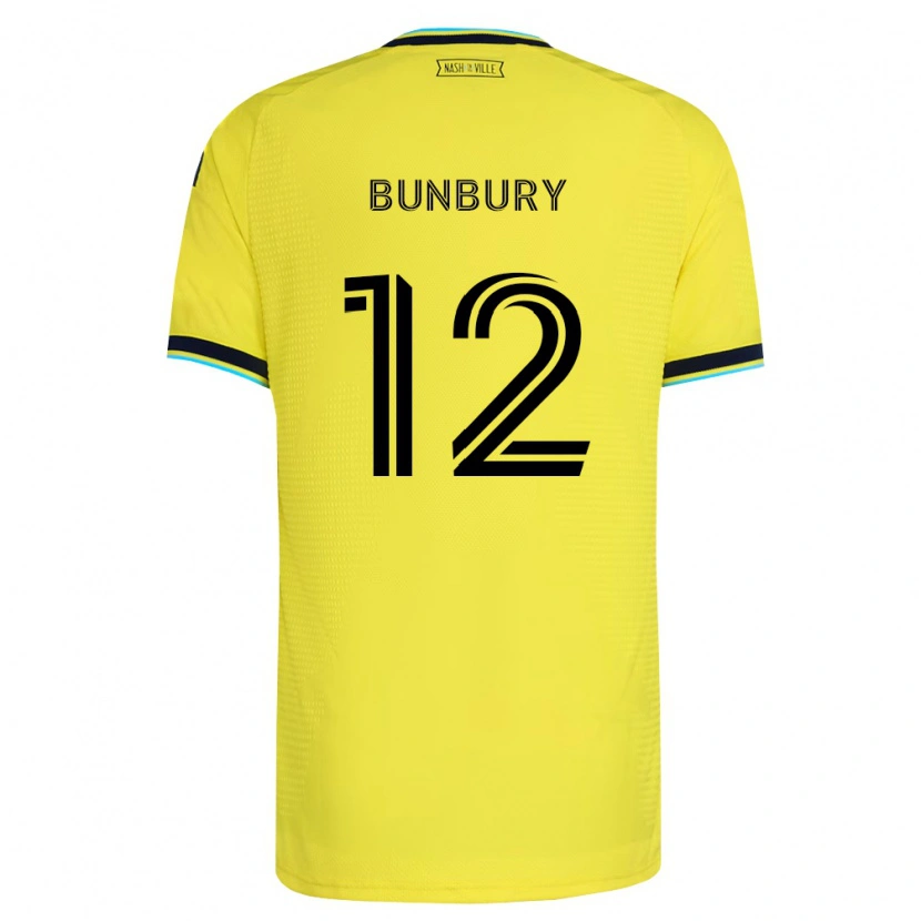 Danxen Hombre Camiseta Teal Bunbury #12 Amarillo Brillante Azul Marino 1ª Equipación 2026/27 La Camisa México