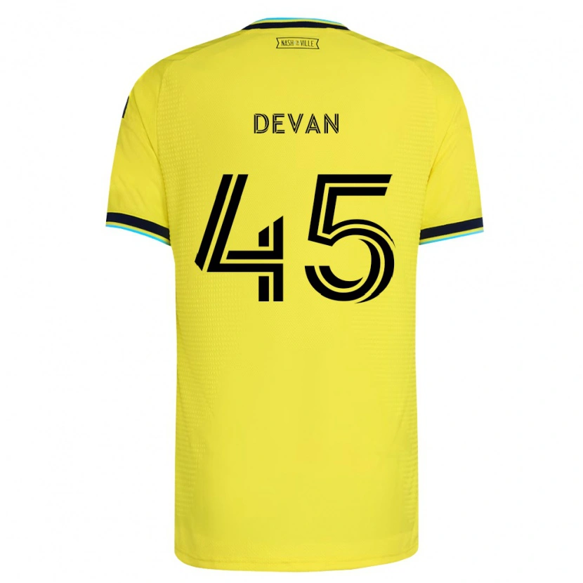 Danxen Hombre Camiseta Liam Devan #45 Amarillo Brillante Azul Marino 1ª Equipación 2026/27 La Camisa México