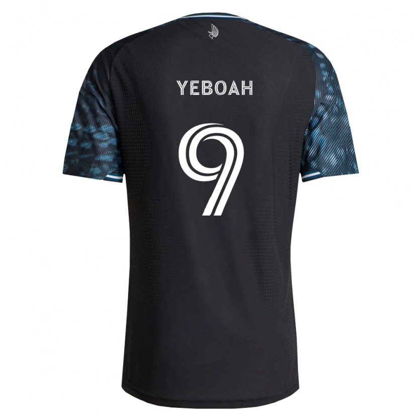 Danxen Hombre Camiseta Kelvin Yeboah #9 Negro Blanco 1ª Equipación 2026/27 La Camisa México