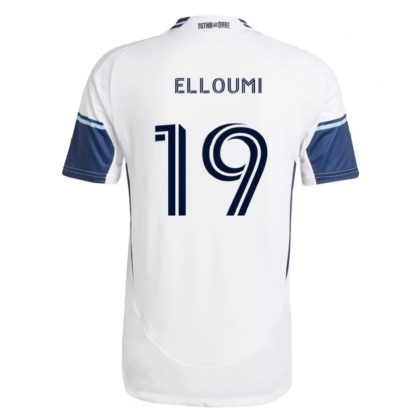 Danxen Hombre Camiseta Rayan Elloumi #19 Blanco Azul Real 1ª Equipación 2026/27 La Camisa México