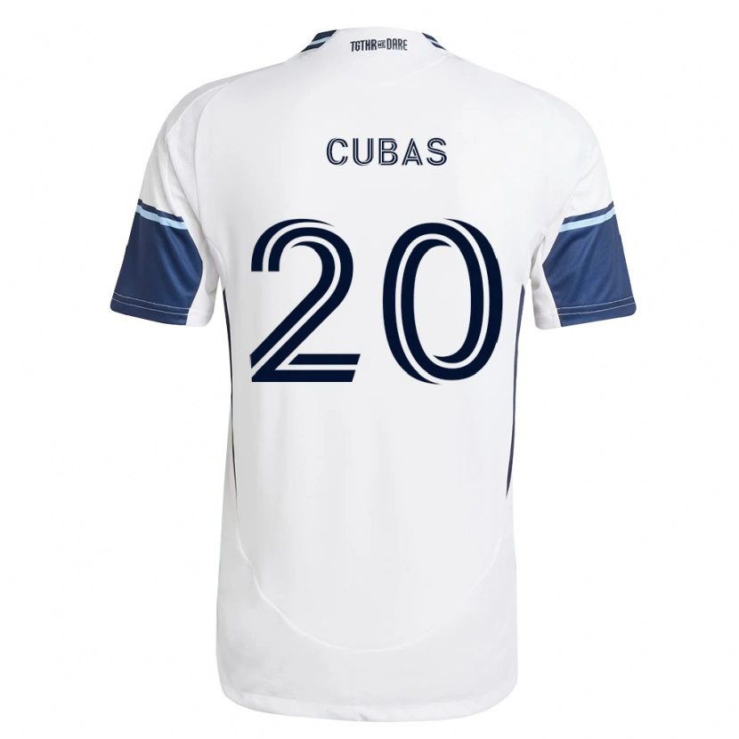 Danxen Hombre Camiseta Andrés Cubas #20 Blanco Azul Real 1ª Equipación 2026/27 La Camisa México