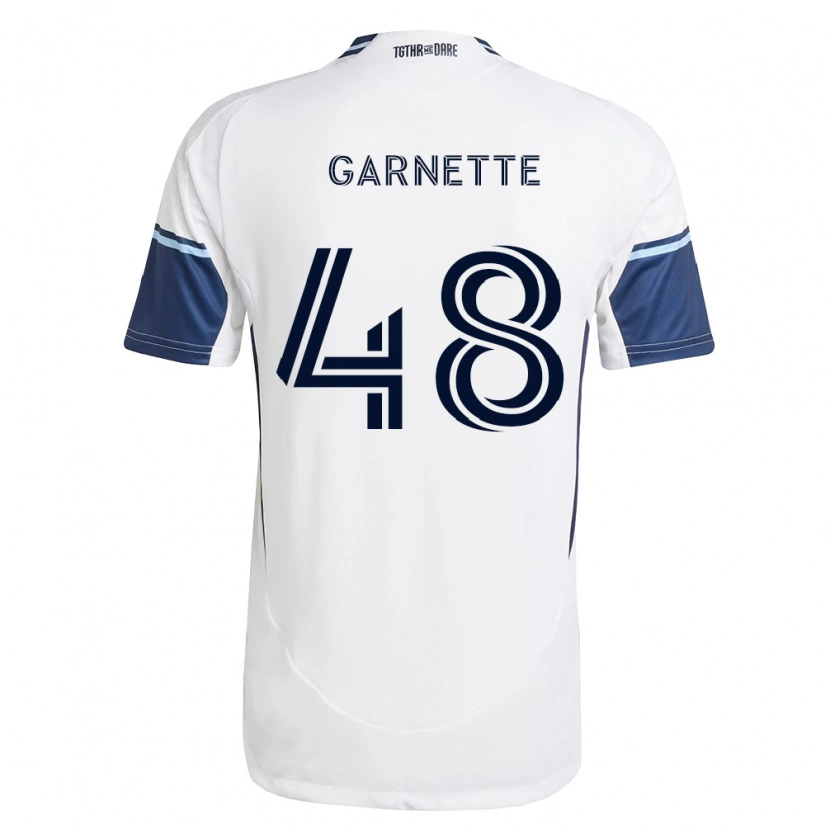 Danxen Hombre Camiseta Micaah Garnette #48 Blanco Azul Real 1ª Equipación 2026/27 La Camisa México