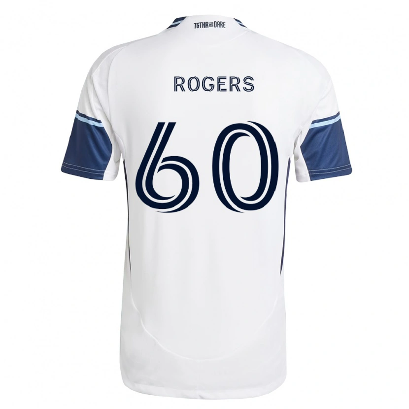 Danxen Hombre Camiseta Sam Rogers #60 Blanco Azul Real 1ª Equipación 2026/27 La Camisa México