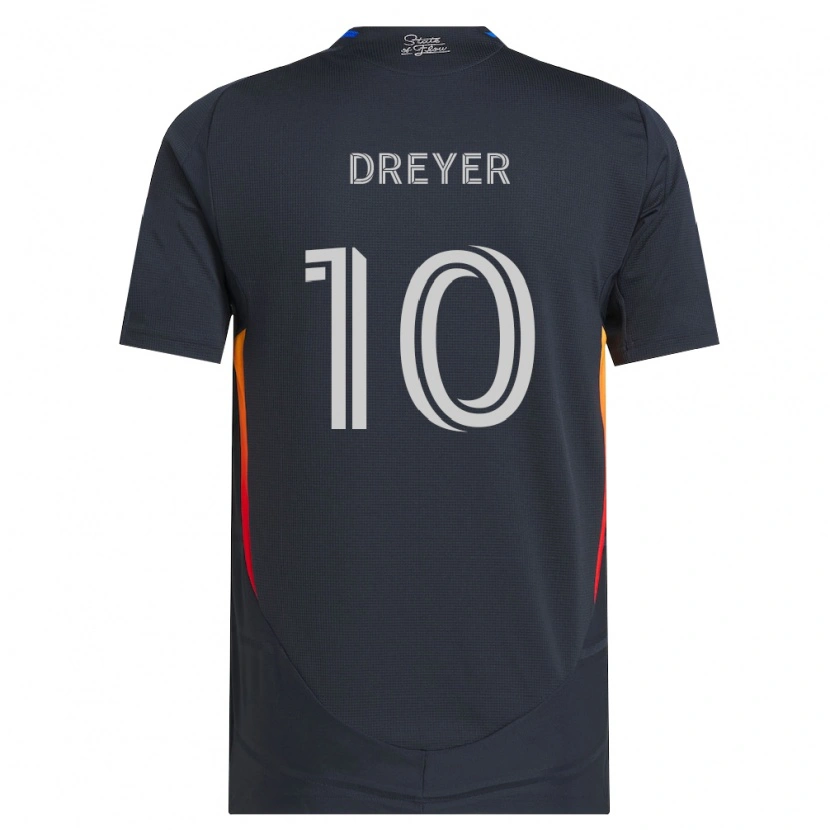Danxen Hombre Camiseta Anders Dreyer #10 Gris Oscuro Rojo 1ª Equipación 2026/27 La Camisa México