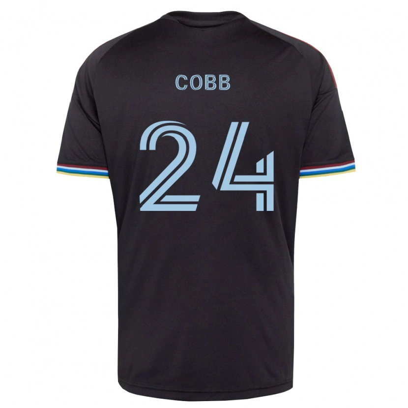 Danxen Hombre Camiseta Noah Cobb #24 Azul Cielo Negro 1ª Equipación 2026/27 La Camisa México