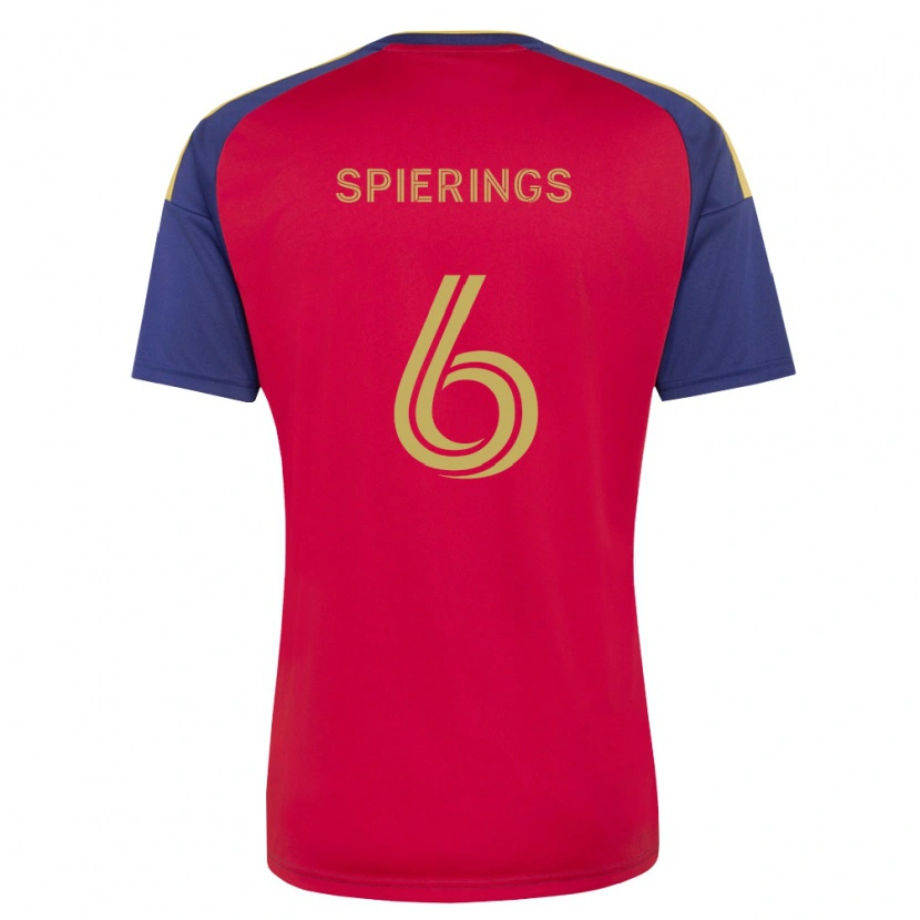 Danxen Hombre Camiseta Stijn Spierings #6 Azul Real Marrón Rojo 1ª Equipación 2026/27 La Camisa México
