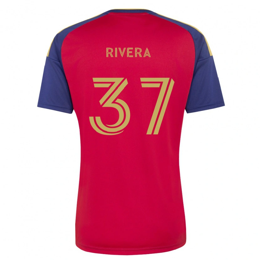 Danxen Hombre Camiseta Luis Rivera #37 Azul Real Marrón Rojo 1ª Equipación 2026/27 La Camisa México