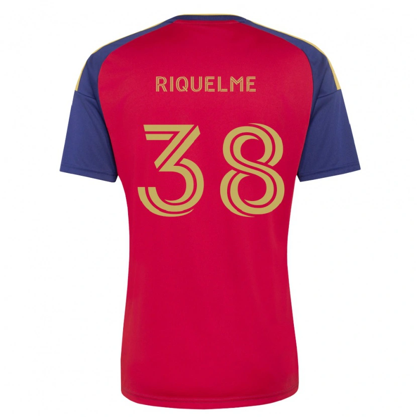 Danxen Hombre Camiseta Antonio Riquelme #38 Azul Real Marrón Rojo 1ª Equipación 2026/27 La Camisa México