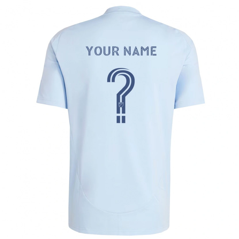 Danxen Hombre Camiseta Su Nombre #0 Azul Claro Gris Claro 1ª Equipación 2026/27 La Camisa México
