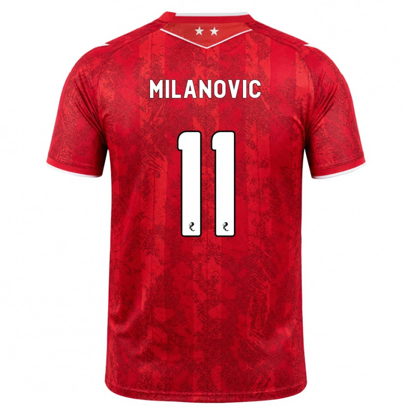 Danxen Hombre Camiseta Nicolas Milanovic #11 Rojo Blanco 1ª Equipación 2026/27 La Camisa México