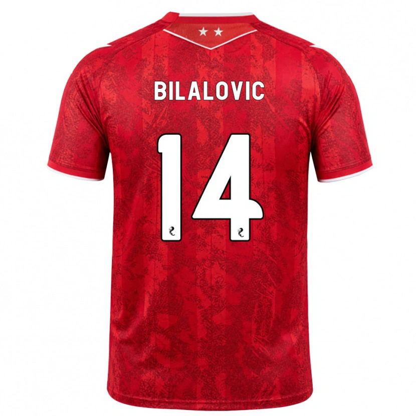 Danxen Hombre Camiseta Kenan Bilalovic #14 Rojo Blanco 1ª Equipación 2026/27 La Camisa México