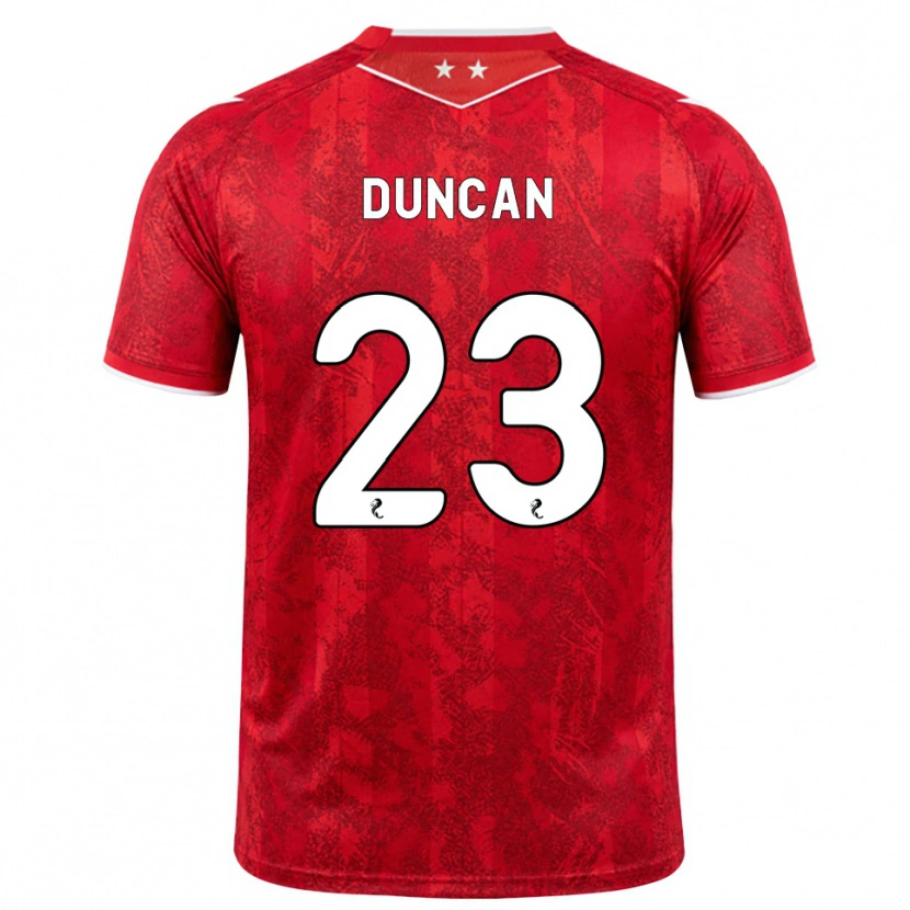 Danxen Hombre Camiseta Ryan Duncan #23 Rojo Blanco 1ª Equipación 2026/27 La Camisa México