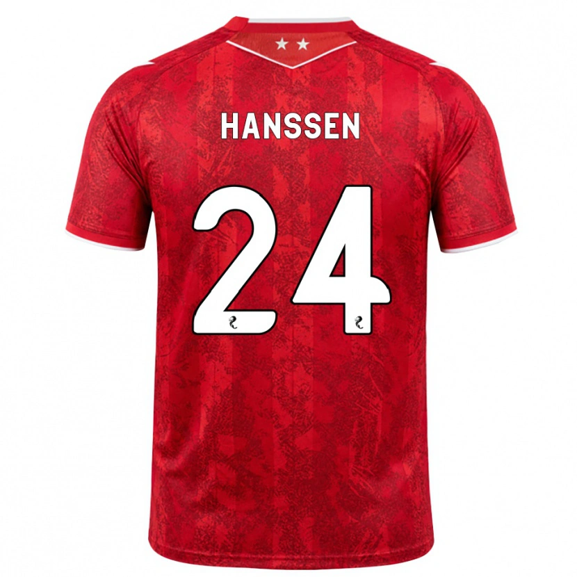 Danxen Hombre Camiseta Nadine Hanssen #24 Rojo Blanco 1ª Equipación 2026/27 La Camisa México