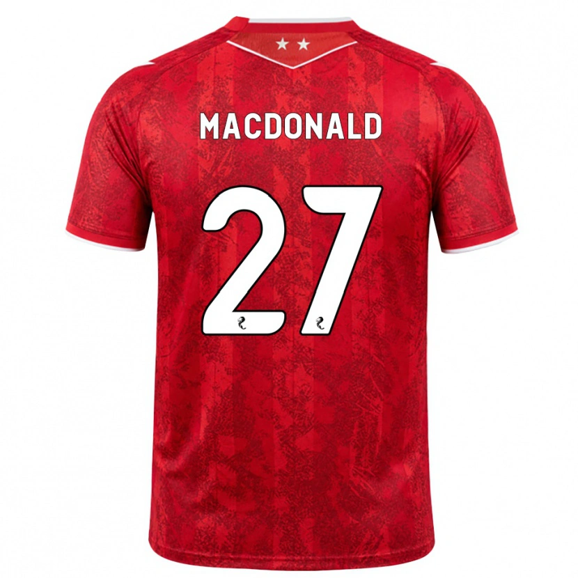 Danxen Hombre Camiseta Angus Macdonald #27 Rojo Blanco 1ª Equipación 2026/27 La Camisa México