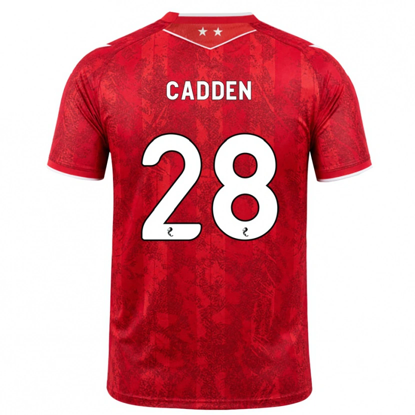 Danxen Hombre Camiseta Chris Cadden #28 Rojo Blanco 1ª Equipación 2026/27 La Camisa México
